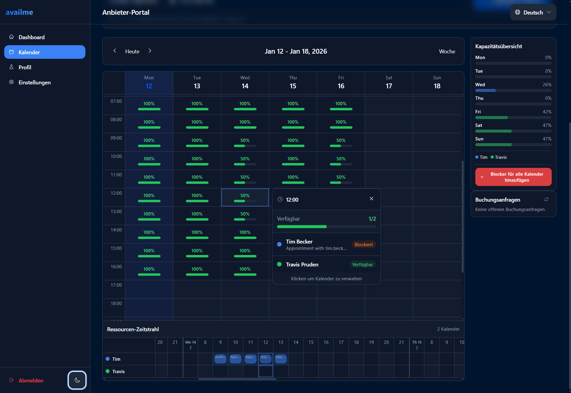 availme calendar preview